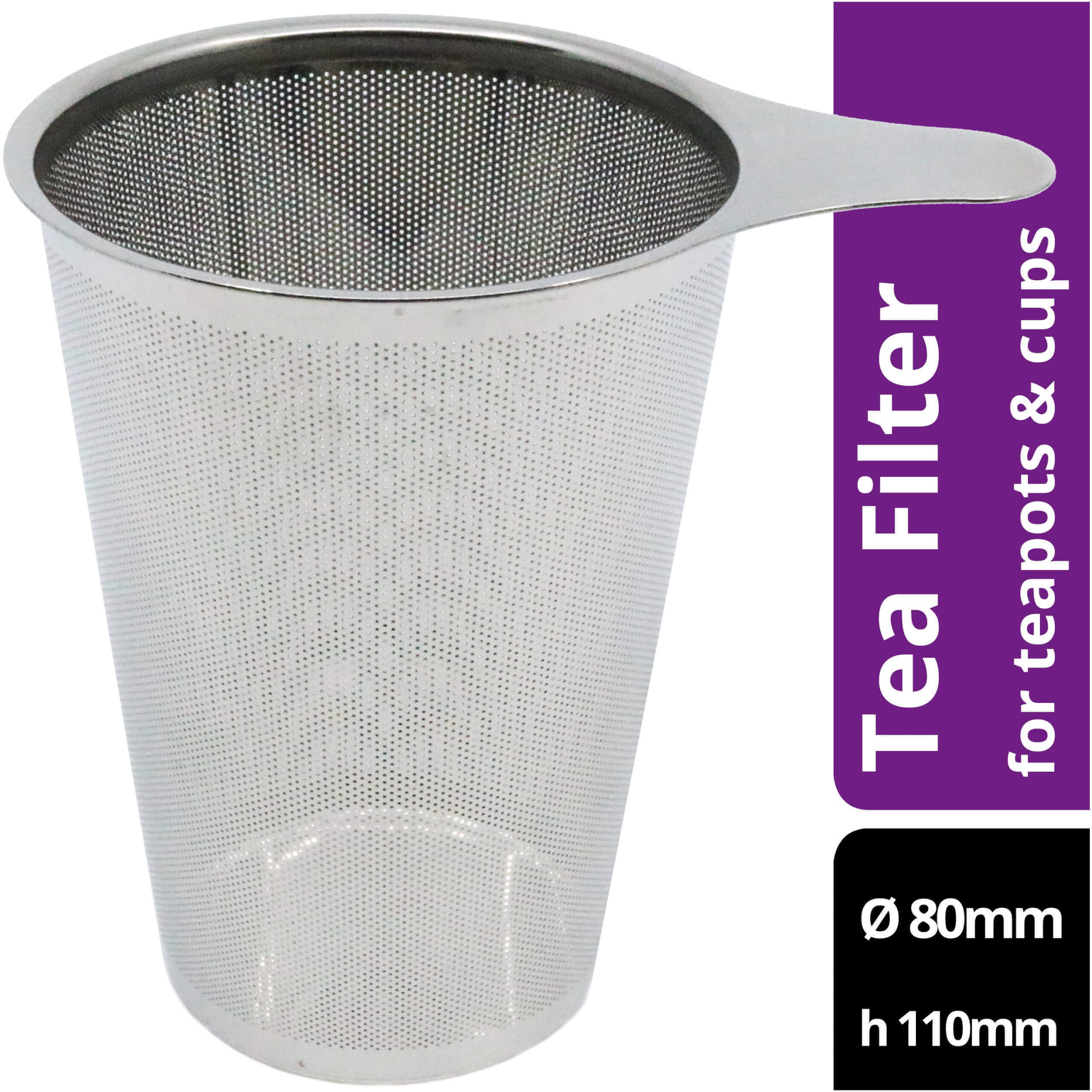 Edelstahl Teefilter mit Griff ideal für Zubereitung von losen Tee