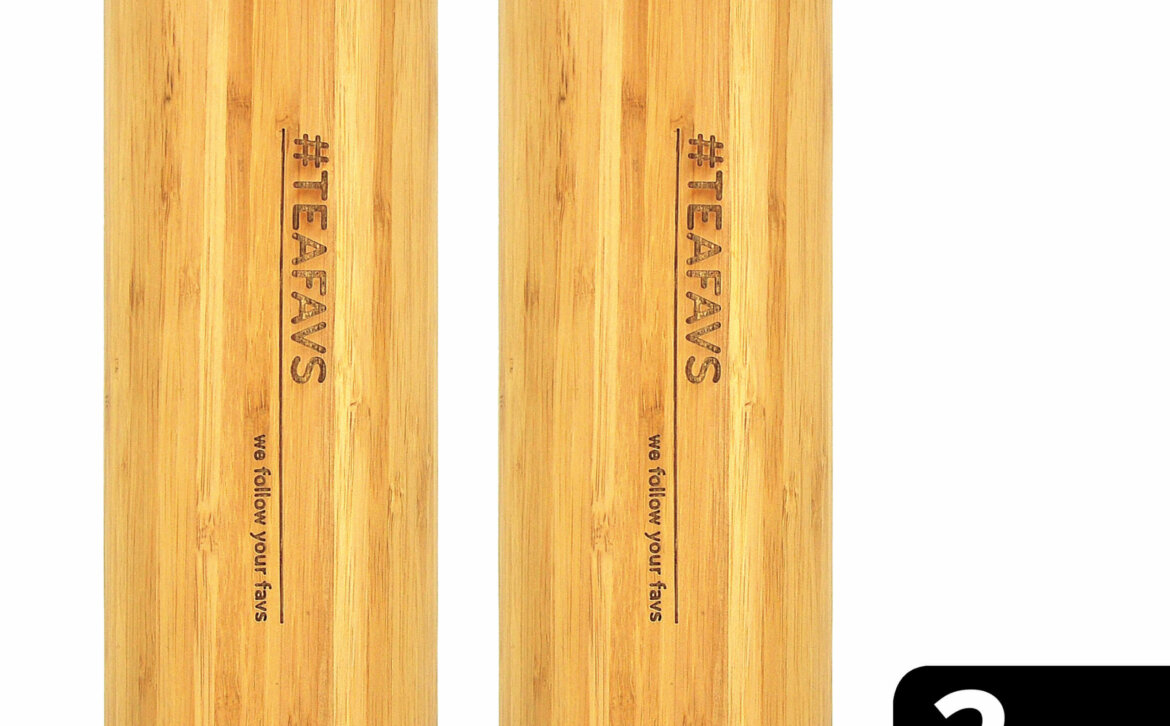 amapodo 2er-Pack Trinkflasche Edelstahl Bambus 500ml isoliert mit Sieb