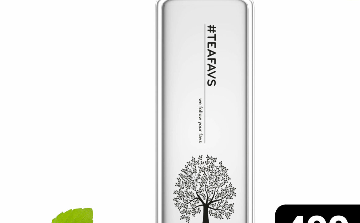 amapodo Glasflasche Ersatzglas einzeln 400ml design tea tree vorn