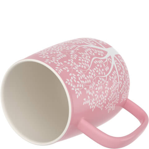 amapodo Kaffeetasse aus Porzellan mit Henkel Rosa 600ml liegend Tassenöffnung
