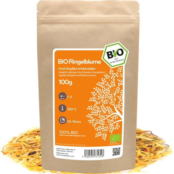 amapodo Bio Ringelblume orange 100g lose Verpackung